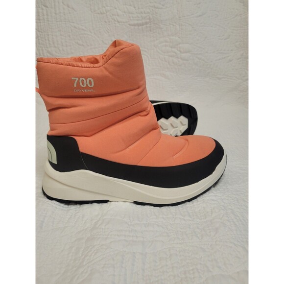 The North Face Winter Boots Women Orange Nuptse II Bootie 700 Dryvent US 10/UK 8 - Picture 4 of 9